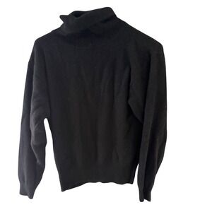 John Meyer Collection Black 100% Cashmere Turtleneck Sweater Womens Medium M